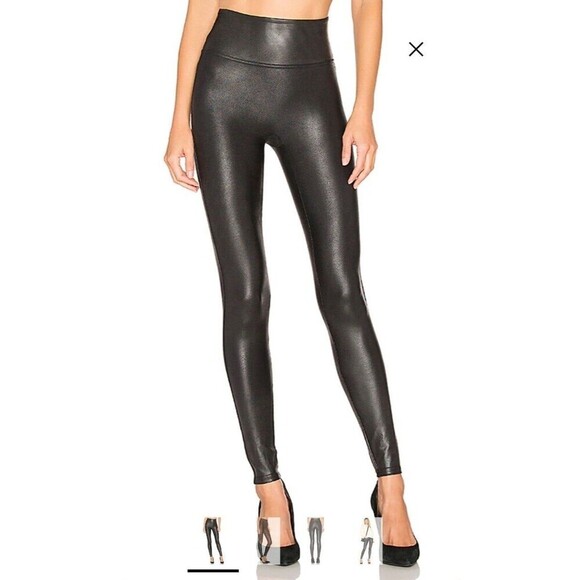 Spanx Metallic Faux Leather Leggings Size S - Picture 5 of 10